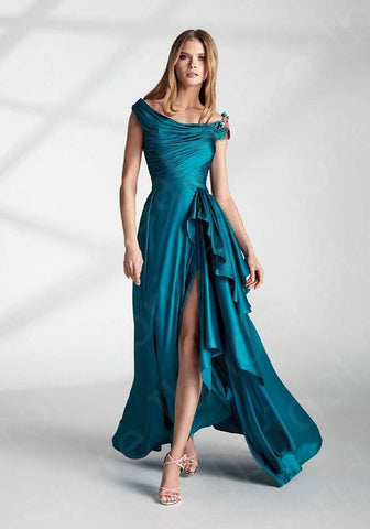 Abendkleid in petrol - Kleid Petrol