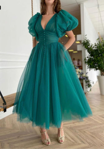 Sommerkleid petrol tüllkleid - Kleid Petrol